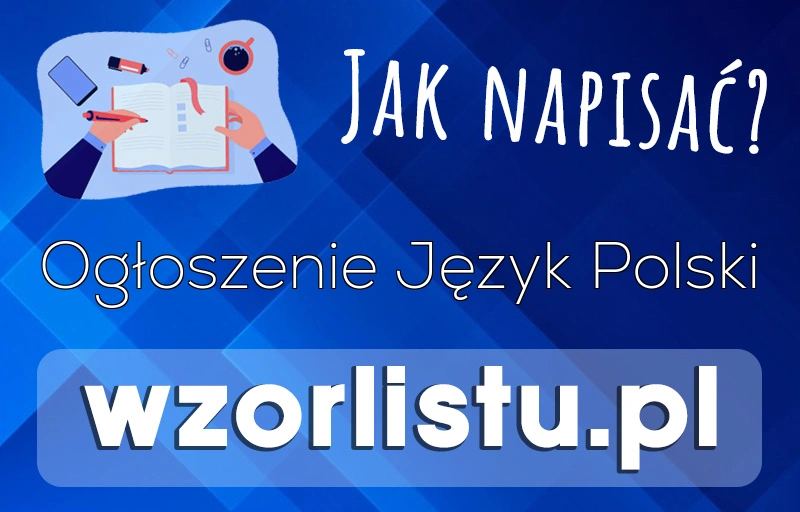 Jak Napisać (Wzór) - Ogłoszenie Język Polski